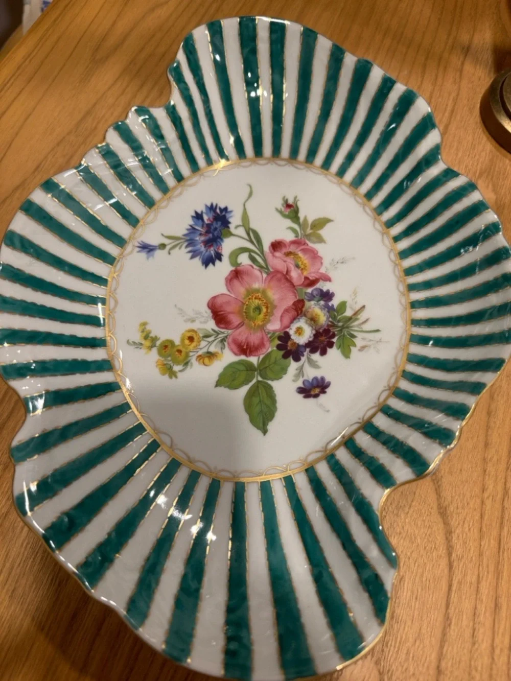 Elios Hand Painted Floral Porcelain Tray- hand-painted tray -bowl 12”